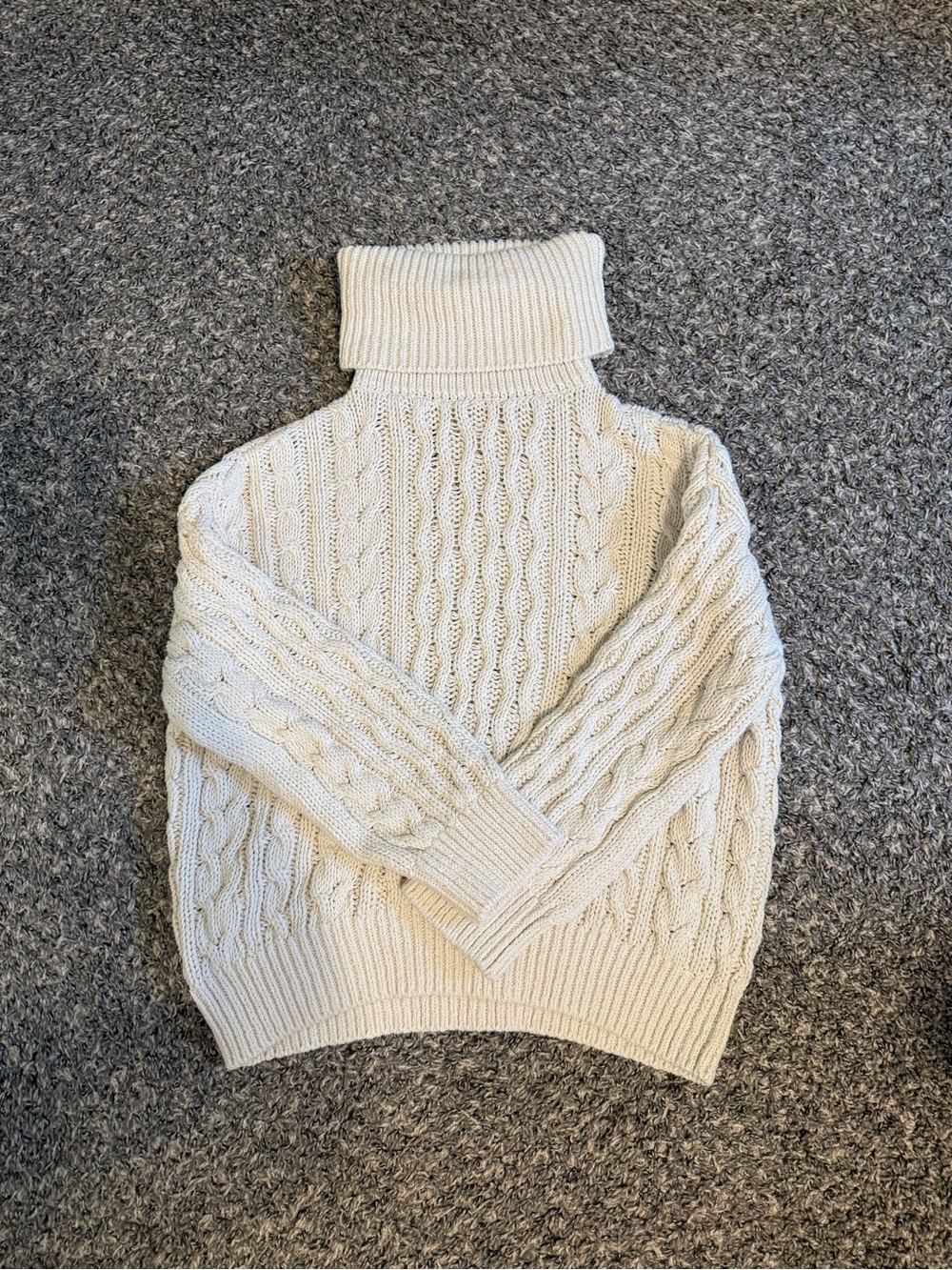 Anthropologie Pilcro Cream Cable-Knit Turtleneck Sweater